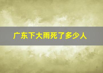 广东下大雨死了多少人