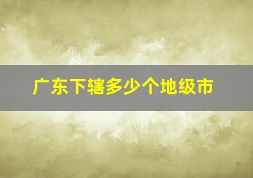 广东下辖多少个地级市