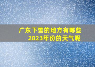 广东下雪的地方有哪些2023年份的天气呢