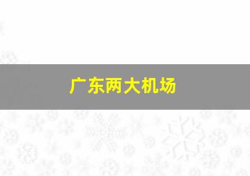 广东两大机场