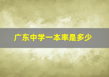 广东中学一本率是多少