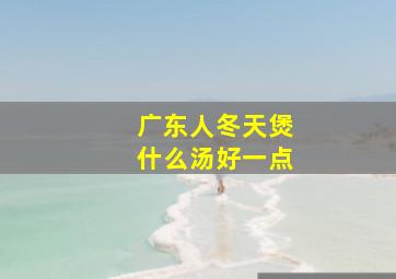 广东人冬天煲什么汤好一点