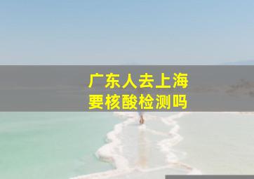 广东人去上海要核酸检测吗