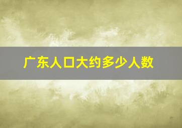 广东人口大约多少人数