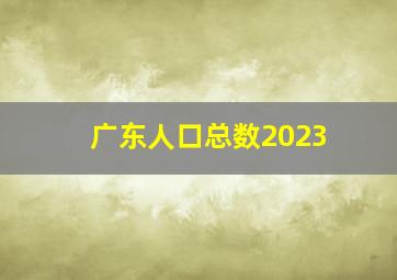 广东人口总数2023