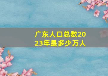 广东人口总数2023年是多少万人