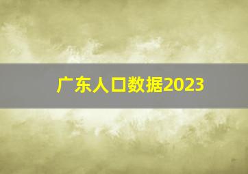 广东人口数据2023