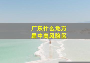 广东什么地方是中高风险区