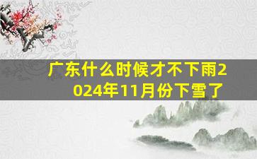 广东什么时候才不下雨2024年11月份下雪了