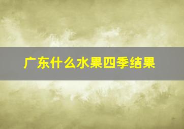 广东什么水果四季结果