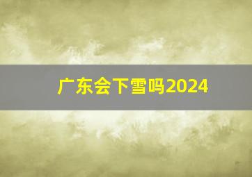 广东会下雪吗2024