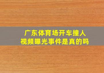 广东体育场开车撞人视频曝光事件是真的吗