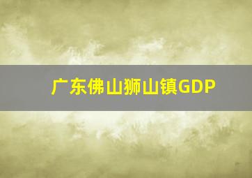 广东佛山狮山镇GDP