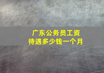 广东公务员工资待遇多少钱一个月