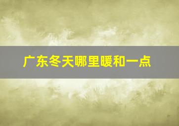 广东冬天哪里暖和一点