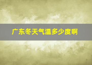 广东冬天气温多少度啊