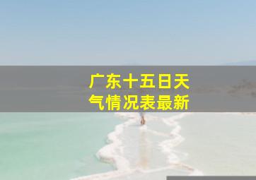 广东十五日天气情况表最新