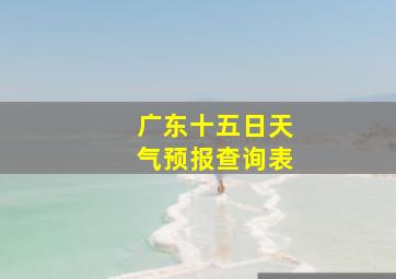 广东十五日天气预报查询表