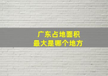 广东占地面积最大是哪个地方