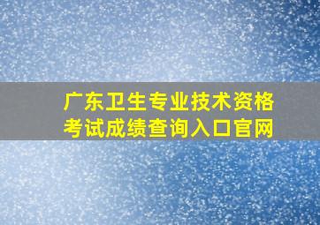 广东卫生专业技术资格考试成绩查询入口官网