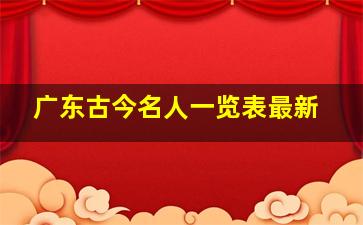 广东古今名人一览表最新