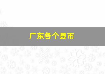 广东各个县市