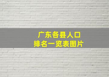 广东各县人口排名一览表图片