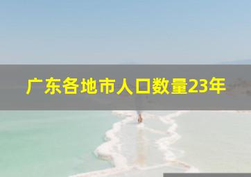 广东各地市人口数量23年