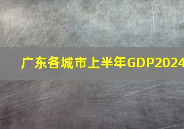 广东各城市上半年GDP2024