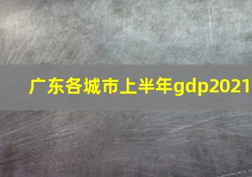 广东各城市上半年gdp2021