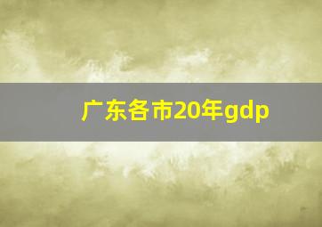 广东各市20年gdp