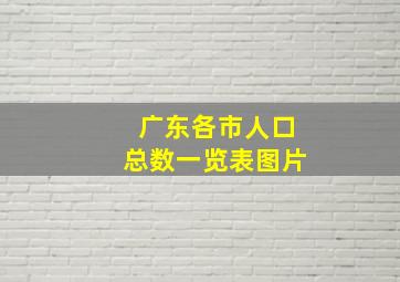 广东各市人口总数一览表图片