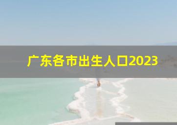 广东各市出生人口2023