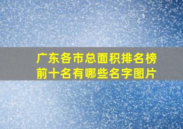 广东各市总面积排名榜前十名有哪些名字图片