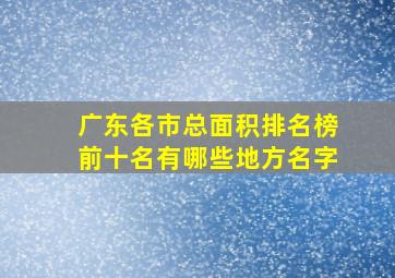 广东各市总面积排名榜前十名有哪些地方名字