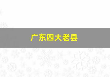 广东四大老县