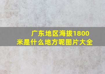 广东地区海拔1800米是什么地方呢图片大全