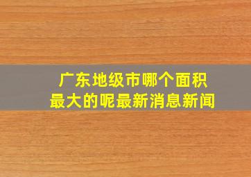 广东地级市哪个面积最大的呢最新消息新闻