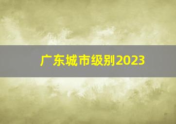 广东城市级别2023