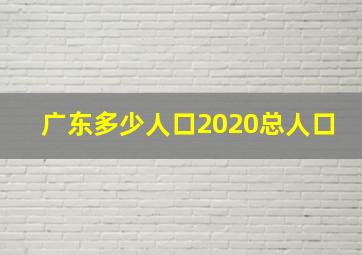 广东多少人口2020总人口