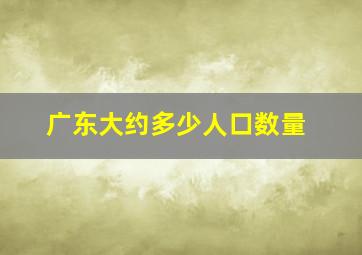 广东大约多少人口数量