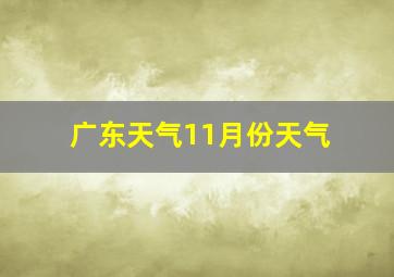 广东天气11月份天气