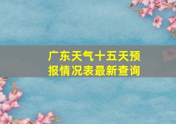 广东天气十五天预报情况表最新查询