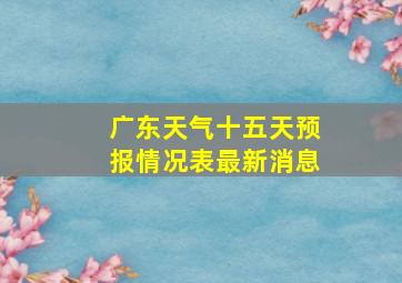 广东天气十五天预报情况表最新消息