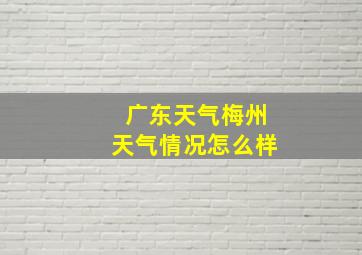 广东天气梅州天气情况怎么样