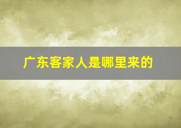 广东客家人是哪里来的