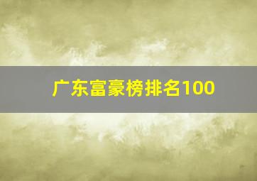 广东富豪榜排名100