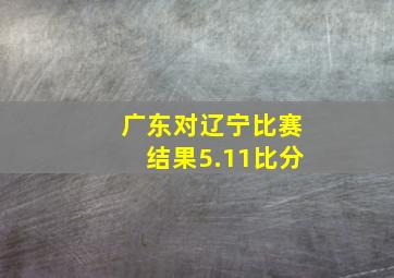 广东对辽宁比赛结果5.11比分