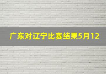 广东对辽宁比赛结果5月12