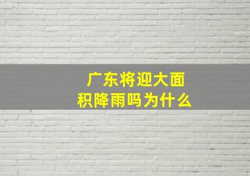 广东将迎大面积降雨吗为什么